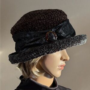 Kate Sheckler Hand-Crochet Chenille Cloche Hat - Made in Canada